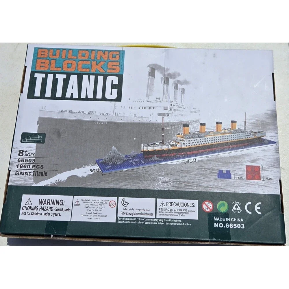 Classic Titanic Building Block Set - 1860 PCS Model 66503 (Micro Blocks)